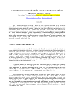 a necessidade de estimula&ccedil;&atilde;o em v&aacute;rias ra&ccedil;as bovinas
