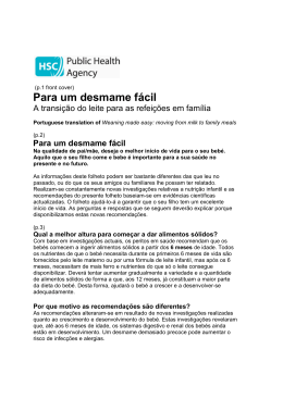Para um desmame fácil - Public Health Agency for Northern Ireland