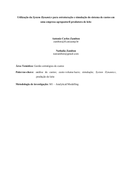 Utiliza&ccedil;&atilde;o da System Dynamics para estrutura&ccedil;&atilde;o e simula&ccedil;&atilde;o do