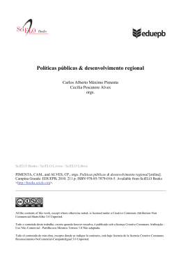 Pol&iacute;ticas p&uacute;blicas & desenvolvimento regional
