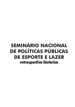 Semin&aacute;rio Nacional de Pol&iacute;ticas P&uacute;blicas de Esporte e Lazer