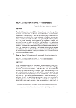 POL&Iacute;TICAS P&Uacute;BLICAS MUNICIPAIS: PODERES E