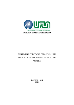 gest&atilde;o de pol&iacute;ticas p&uacute;blicas: uma proposta de modelo