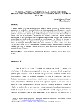 An&aacute;lise das Pol&iacute;ticas P&uacute;blicas para o Sert&atilde;o Semi