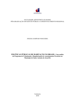 POL&Iacute;TICAS P&Uacute;BLICAS DE HABITA&Ccedil;&Atilde;O NO BRASIL: Uma an&aacute;lise