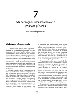 Alfabetiza&ccedil;&atilde;o, fracasso escolar e pol&iacute;ticas p&uacute;blicas