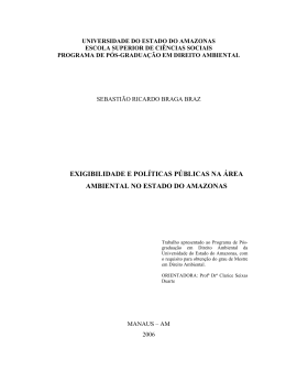 EXIGIBILIDADE E POL&Iacute;TICAS P&Uacute;BLICAS NA &Aacute;REA AMBIENTAL