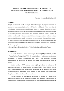 projeto pol&iacute;tico pedag&oacute;gico, educa&ccedil;&atilde;o f&iacute;sica e o