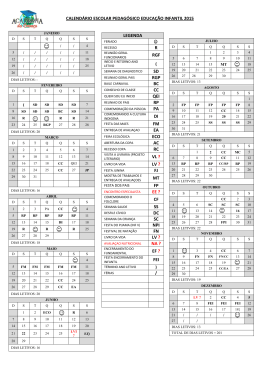 calendário escolar pedagógico educação infantil 2015 legenda r rgf