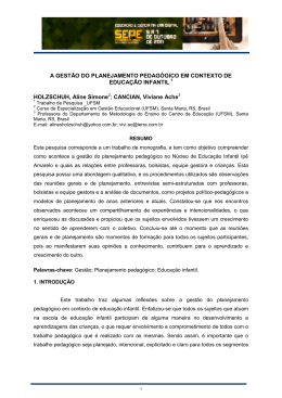 a gest&atilde;o do planejamento pedag&oacute;gico em contexto de educa&ccedil;&atilde;o
