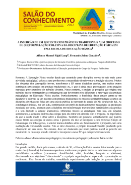 a inserção de um docente com práticas tradicionais num processo de