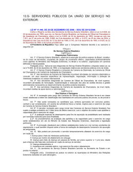 13.s- servidores p&uacute;blicos da uni&atilde;o em servi&ccedil;o no exterior
