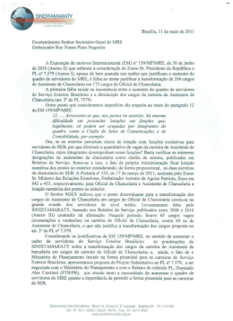 Carta ao Secretário do MRE