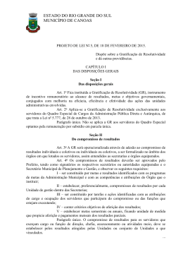 PROJETO DE LEI N&ordm; 05/15