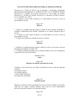 ESTATUTO DOS MILITARES DAS FOR&Ccedil;AS ARMADAS (EMFAR