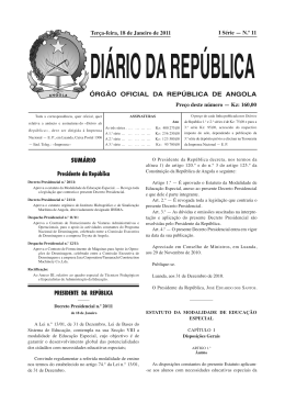 ÓRGÃO OFICIAL DA REPÚBLICA DE ANGOLA SUMÁRIO