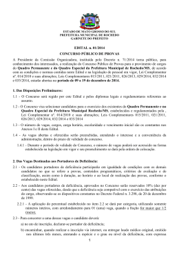 1 EDITAL n. 01/2014 CONCURSO PÚBLICO DE PROVAS