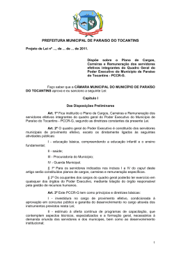 Projeto de Lei &ndash; PCCR Quadro Geral &ndash; Finalizado 09/11/2011