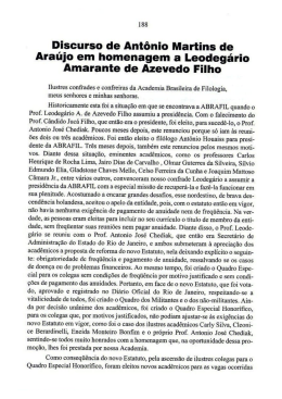 discurso de antônio martins de araújo em homenagem a leodegário