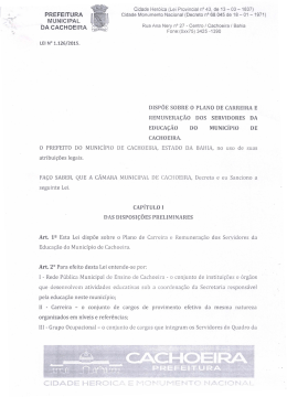Lei N&ordm; 007/2015 - Portal da Prefeitura Municipal de Cachoeira