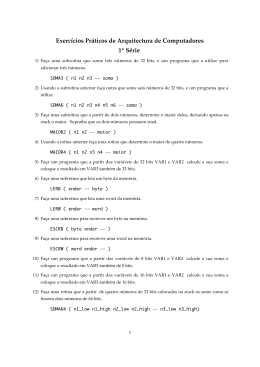 Exerc&iacute;cios Pr&aacute;ticos de Arquitectura de Computadores 1&ordf; S&eacute;rie