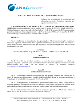 Portaria ANAC n&ordm; 2149/SRE/2014.