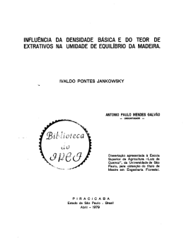 Influ&ecirc;ncia da densidade b&aacute;sica e do teor de extrativos na