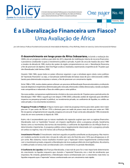 É a Liberalização Financeira um Fiasco? Uma Avaliação de África