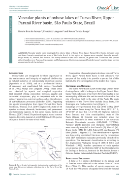 Vascular plants of oxbow lakes of Turvo River, Upper Paran&aacute; River