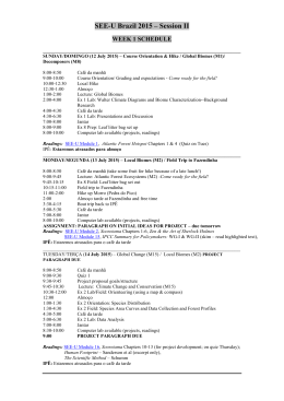 SEE-U Brazil 2008– Schedule - Center for Environmental Research