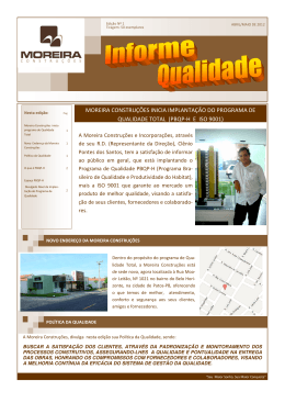 Informe de Qualidade - Moreira Construções