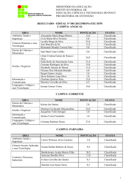 Resultado - Instituto Federal de Educa&ccedil;&atilde;o, Ci&ecirc;ncia e Tecnologia do