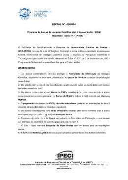 EDITAL Nº. 40/2014 - Universidade Católica de Santos