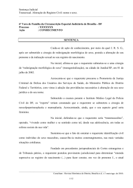 Senten&ccedil;a Judicial: Transexual.