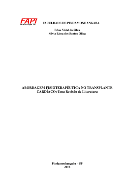 ABORDAGEM FISIOTERAP&Ecirc;UTICA NO TRANSPLANTE