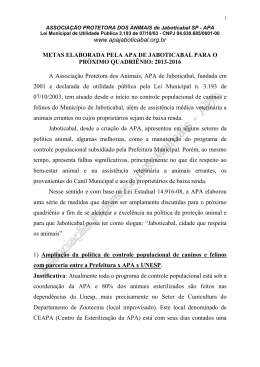 Propostas para Sa&uacute;de Animal - APA