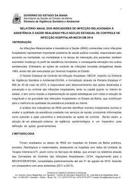 relat&oacute;rio anual indicadores iras necih 2014 - Suvisa