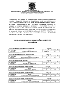 O Diretor Geral “Pro Tempore” do Instituto Federal de