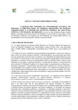 edital n&ordm; 001/2015/uerr/embrapa/ifrr o reitor pro tempore da