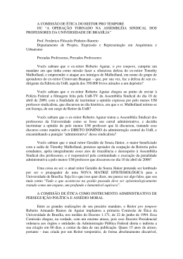 A COMISS&Atilde;O DE &Eacute;TICA DO REITOR PRO TEMPORE OU &ldquo;A