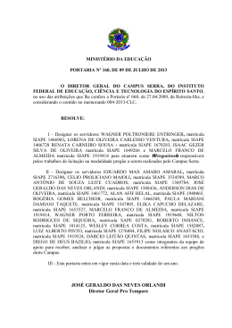 JOS&Eacute; GERALDO DAS NEVES ORLANDI Diretor Geral Pro Tempore