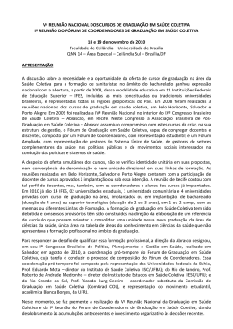 Iª Reunião do Fórum de Coordenadores de Graduação em Saúde