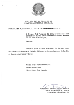 Portaria n&ordm; 070/JA-DIRE&Ccedil;&Atilde;O - UFPR