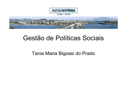 Gestão de Políticas Sociais - Prefeitura Municipal de Vitória