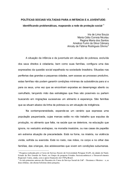 POL&Iacute;TICAS SOCIAIS VOLTADAS PARA A INF&Acirc;NCIA E A