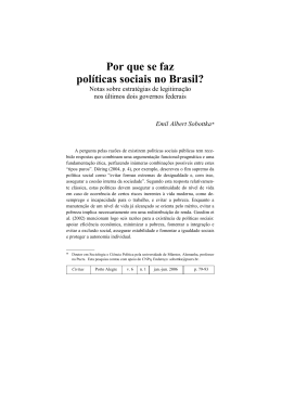 Por que se faz pol&iacute;ticas sociais no Brasil?