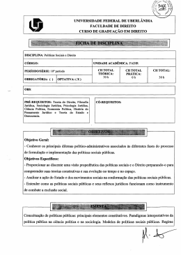 Pol&iacute;ticas Sociais e Direito