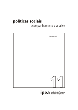pol&iacute;ticas sociais - Ipea n&deg; 11