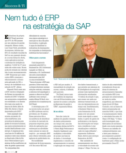 Nem tudo é ERP na estratégia da SAP