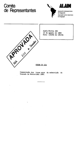ATA DA 492ª SESSÃO DO COMITÊ DE REPRESENTANTES